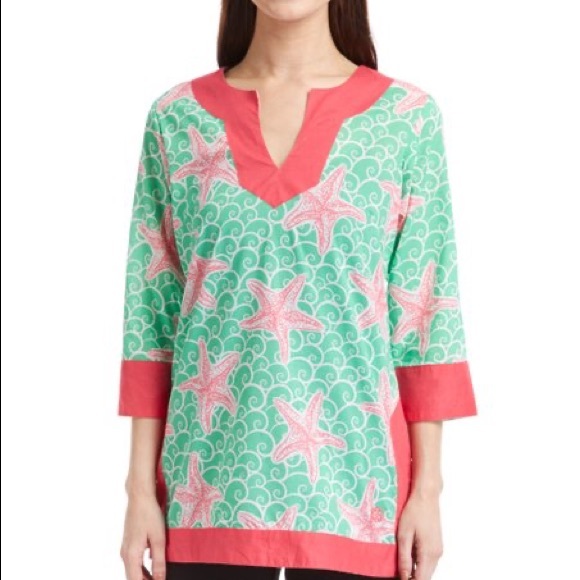 Simply Southern starfish notch neck tunic - Picture 1 of 5